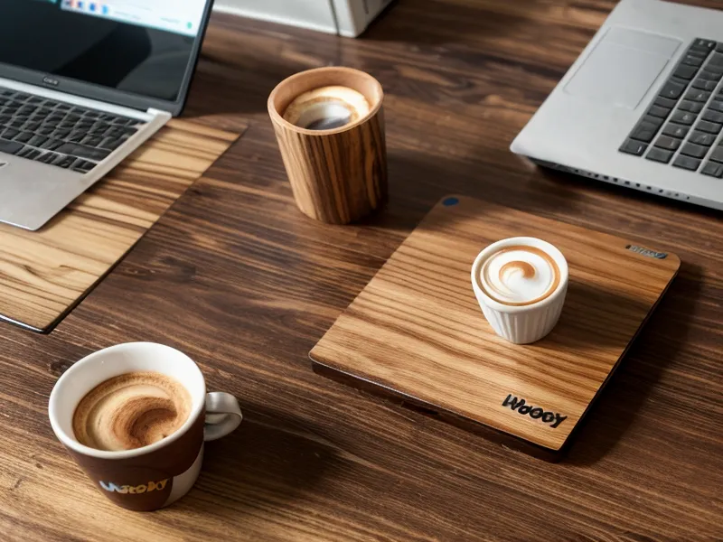 Schreibtisch einer Grafikdesignerin mit Hundezubehör und Kaffeetasse.