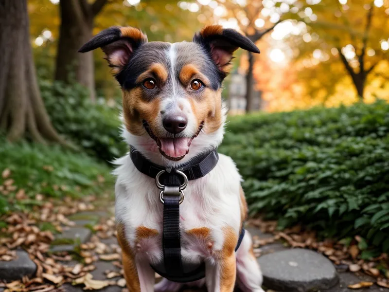 Home-Office Arbeitsplatz in Berlin mit Online-Hundekurs auf dem Laptop und Luna im Hintergrund.