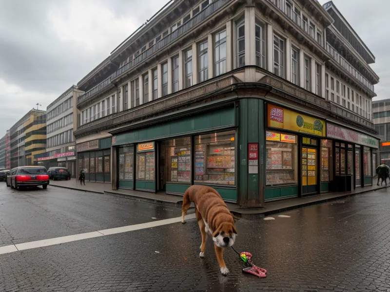 Eine typische Straßenecke in Kreuzberg mit U-Bahn-Gleisen und einem Späti.